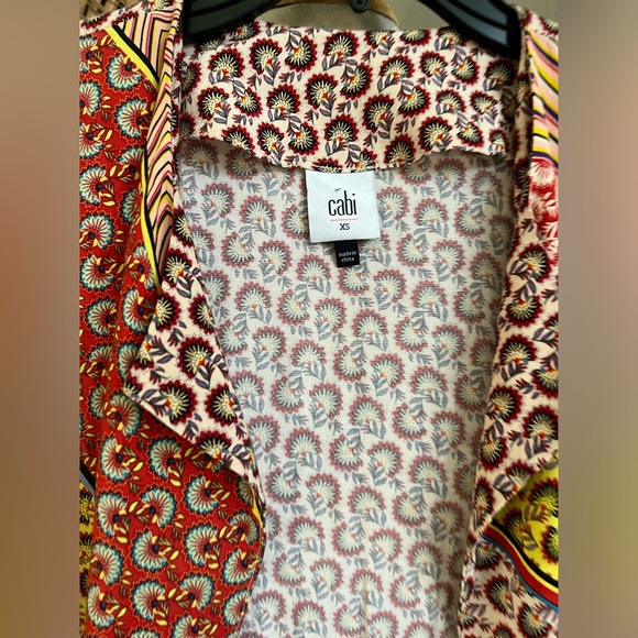 CAbi Poet Jacket #5664 Pockets belt Tie boho Mixed Media Patchwork Robe - Picture 10 of 10